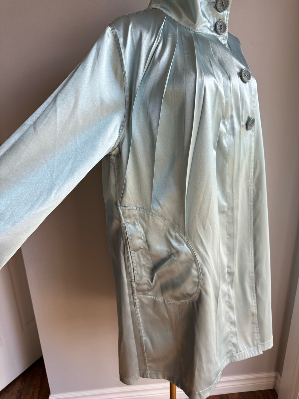 Lindi Reversible Swing Coat Sz L Dusty Rose / Icy Blue Artsy Jacket Relaxed Fit - Picture 11 of 16